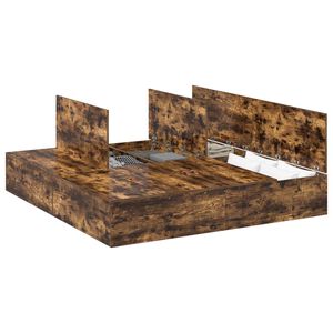 vidaXL Gultas ar uzglabā&scaron;anas vietu Dūmaka ozols 200 x 200 cm