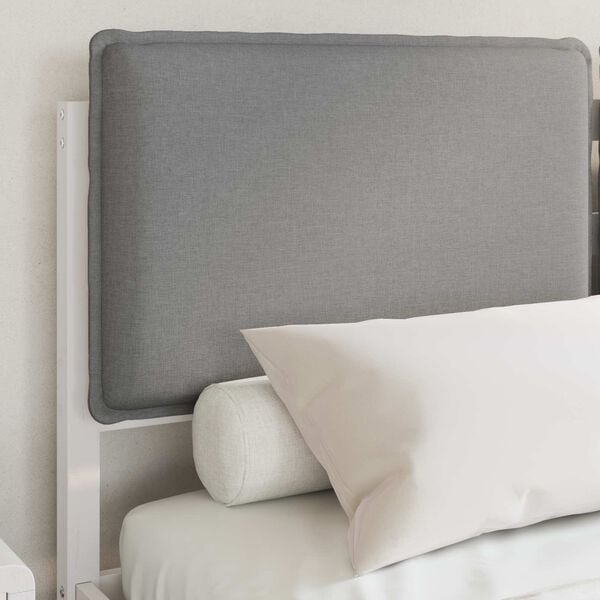 vidaXL Gultas rāmis ar polsterētu galvas balstu Gai&scaron;i pelēks