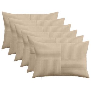 vidaXL Spilvenu pārvalks 6 pcs ALMELO Pelēkbrūna 30 x 50 cm kordurojs