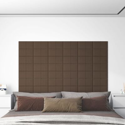 vidaXL sienas paneļi, 12 gab., brūni, 30x15 cm, audums, 0,54 m²