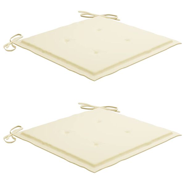 vidaXL saliekami āra krēsli ar matračiem, 2 gab., akācijas masīvkoks