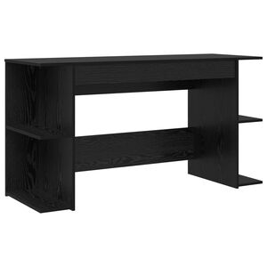 vidaXL Galds ar plauktu Melns ozols 140 x 50 x 75 cm Inženierijas koks