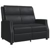 vidaXL divvietīgs atpūtas krēsls, atgāžams, melna mākslīgā āda
