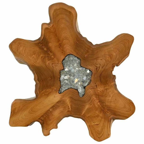 vidaXL kafijas galdiņ&scaron;, 70x45 cm, masīvs tīkkoks un polirezīns