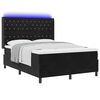 vidaXL LED box spring gulta ar matraci Melna 140 x 200 cm Samts