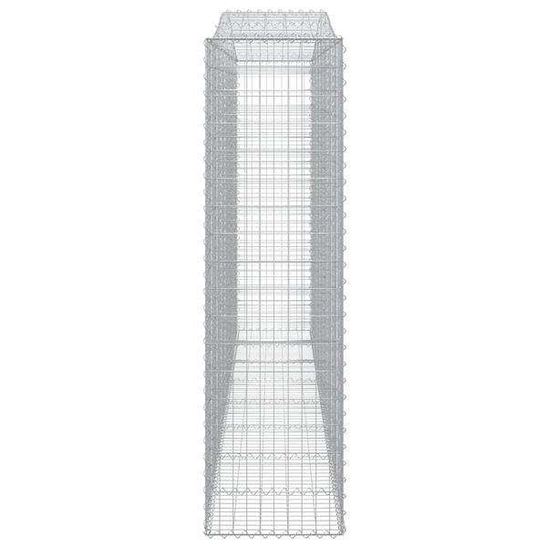 vidaXL arkveida gabiona grozs, 400x50x180/200 cm, cinkota dzelzs