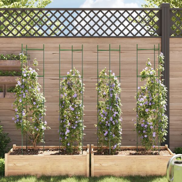 vidaXL tomātu būri, 4 gab., 154 cm, tērauds un PP