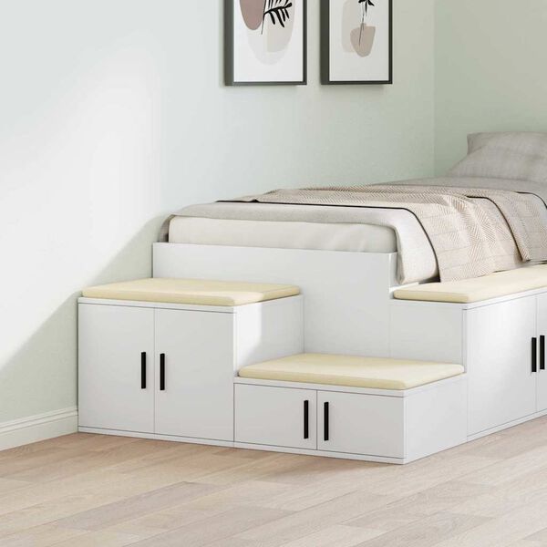 vidaXL Skapītis 2 pcs Balts 127 x 41 x 40 cm Inženierijas koks