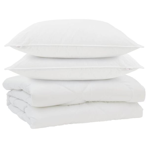 vidaXL Sega ar spilvenu 3 pcs Balts Mikro&scaron;ķiedra