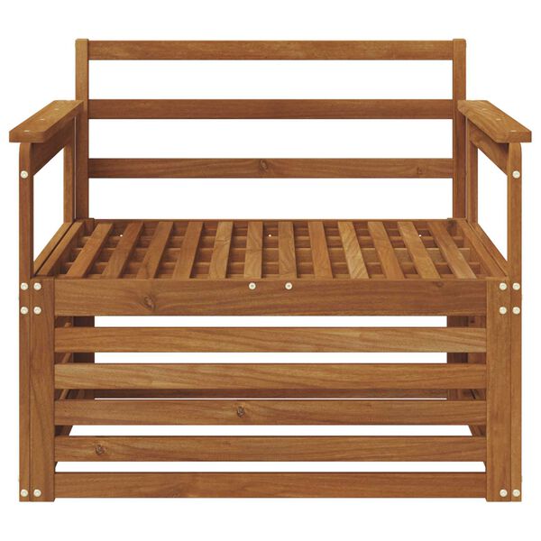 vidaXL 2 Gabals Dīvāns ar rokām Cietā akācijas koks Dabiska