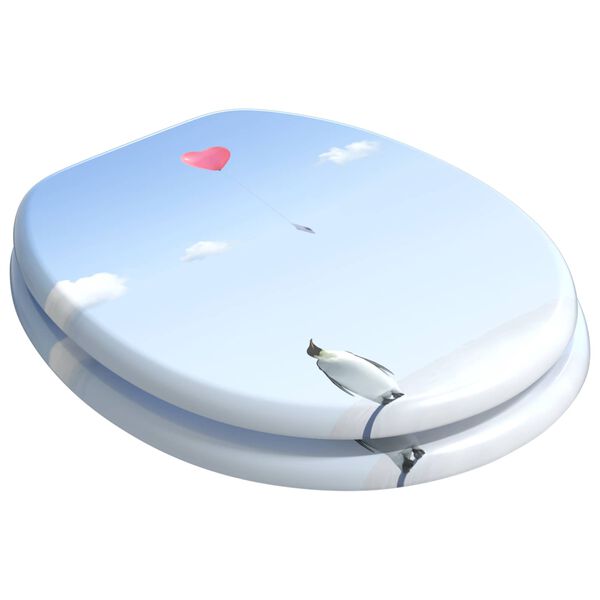 vidaXL Tualetes sēdeklis Zila 44 x 38 cm MDF plāksne