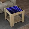 vidaXL kafijas galdiņ&scaron; ar LED, ozola, 53x53x45 cm, inženierijas koks
