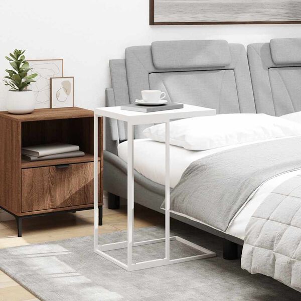 vidaXL galdiņ&scaron;, balts, 40x30x59 cm, inženierijas koks