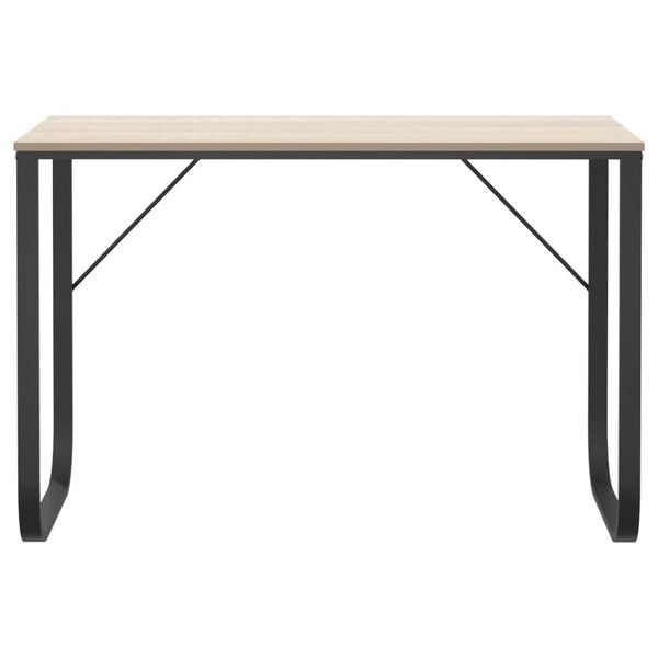 vidaXL datorgalds, 110x60x73 cm, skaidu plāksne, melna un ozola krāsa