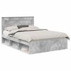 vidaXL Gultas rāmis Betona pelēks 150 x 200 cm Ciets priedes koks