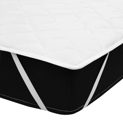 vidaXL stepēts matrača pārvalks, balts, 90x200 cm, smags