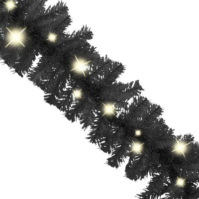 vidaXL Ziemassvētku vītne ar LED lampiņām, 20 m, melna
