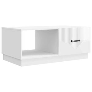 vidaXL Kafijas galdiņ&scaron; Spīdīgi balts 90 x 50 x 37 cm Inženierijas koks