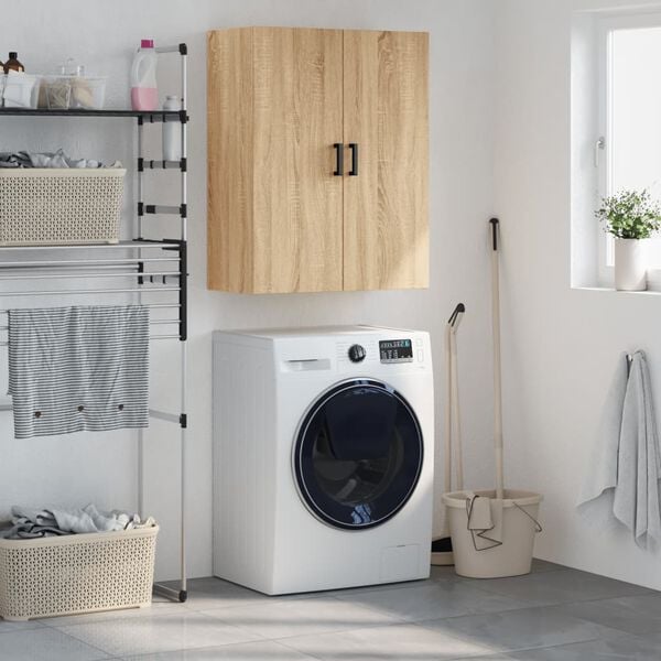 vidaXL sienas skapītis, ozolkoka krāsa, 69,5x34x90 cm