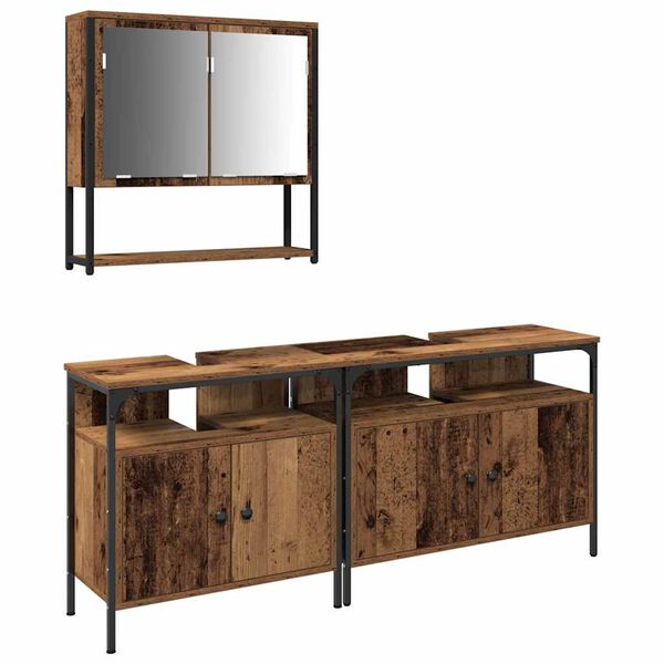 vidaXL Vannas istabas mēbeļu komplekts 3 pcs Brūna Inženierijas koks