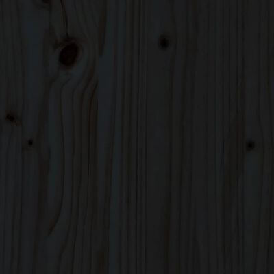 vidaXL sauļošanās zvilnis, melns, 199,5x60x74 cm, priedes masīvkoks