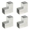 vidaXL stabu savienotāji, L forma, 4 gab., cinkots metāls, 101x101 mm