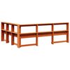 vidaXL Grāmatu skapja galvgalis L-veida vaska brūns priedes masīvkoks