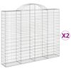 vidaXL arkveida gabiona grozi, 2 gb., 200x30x160/180cm, cinkota dzelzs