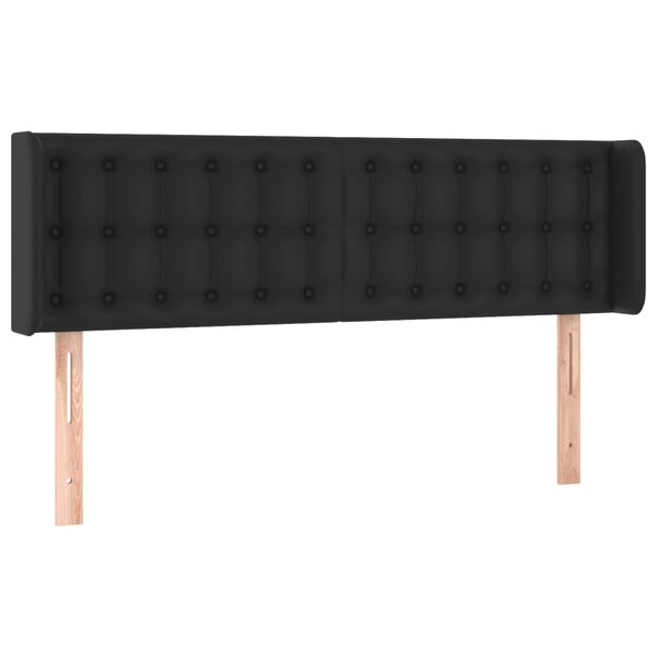 vidaXL galvgalis ar malām, 147x16x78/88 cm, melna mākslīgā āda