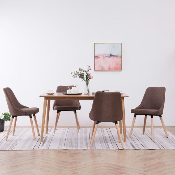 vidaXL virtuves krēsli, 4 gab., brūns audums