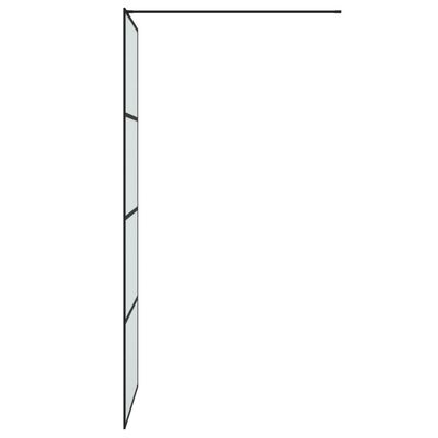 vidaXL dušas siena, 80x195 cm, matēts ESG stikls, melna