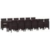 vidaXL Dārza ēdamgalds 13 pcs Brūna Polt rattan