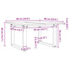 vidaXL kafijas galdiņ&scaron;, O-rāmis, 60x60x40 cm, priedes koks, tērauds