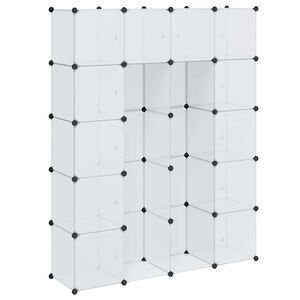 vidaXL moduļu skapis ar 14 plauktiem, balts, 37x146x180,5 cm