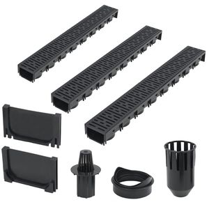 vidaXL drenāžas notekas, 3 gab., 3 m, plastmasa