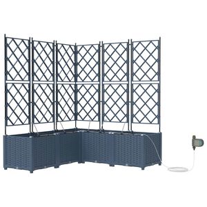vidaXL Dārza stādītājs Pelēka 40 x 40 x 125,5 cm PP