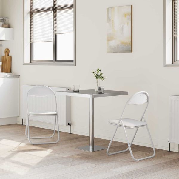 vidaXL Saliekamā krēsls 2 pcs Balts un pelēks 48 x 43,5 x 81 cm