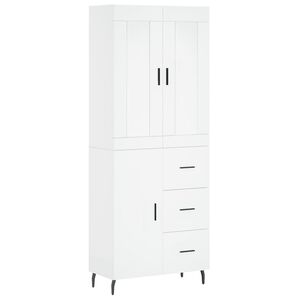 vidaXL augstais skapis, balts, 69,5x34x180 cm, inženierijas koks