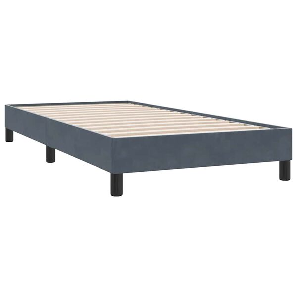 vidaXL Box Spring Gulta bez matrača Tum&scaron;i pelēka 100x210 cm samts
