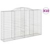 vidaXL arkveida gabiona grozi, 10gb., 300x50x180/200cm, cinkota dzelzs