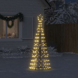 vidaXL LED Ziemassvētku eglīte 200 LED Silti Balta 180 cm