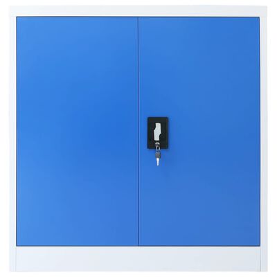 vidaXL biroja skapis, 90x40x90 cm, metāls, pelēks un zils