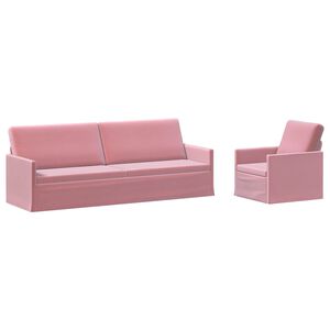 vidaXL Dīvānu komplekts 2 pcs Rozā Samts
