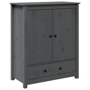 vidaXL augstā kumode, pelēka, 83x41,5x100 cm, priedes masīvkoks