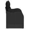 vidaXL Dārza dīvāns ar spilvenu Melna 121 x 62 x 69cm poliratāns