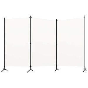 vidaXL 3-paneļu istabas aizslietnis, balts, 260x180 cm, audums