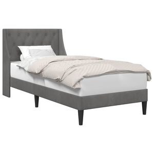vidaXL Gultas rāmis ar galvas klāju Tum&scaron;i pelēks 80 x 200 cm Samts