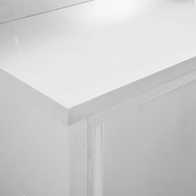 vidaXL darba galdi ar bīdāmām durvīm, 2 gb., 240x50x(95-97)cm, tērauds