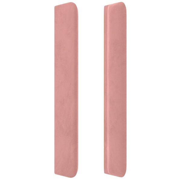 vidaXL galvgalis ar malām, rozā samts, 147x16x118/128 cm