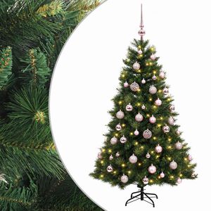 vidaXL Mākslīgā Ziemassvētku egle ar bumbiņu 120 cm 150 LED